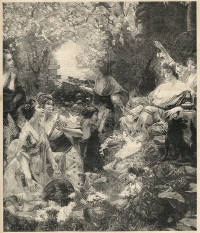 أماتيراسو إلهة الشمس (إلهة الشمس) نقش بول فرانسوا كوينساك (1858-1929) - نقش عام 1899 بواسطة فنان غير معروف