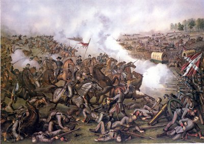 الحرب الأهلية الأمريكية (1861 - 1865): معركة فايف فوركس (فيرجينيا) في 1 أبريل بواسطة فنان غير معروف