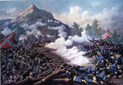 الحرب الأهلية الأمريكية (1861 - 1865): معركة جبل كينيساو (جورجيا) في 27 يونيو بواسطة فنان غير معروف
