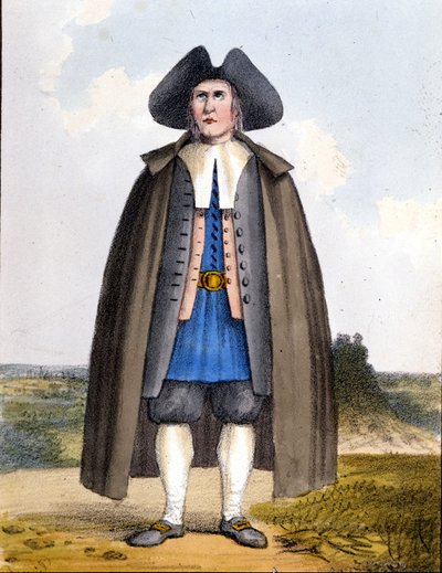 American Quaker ، أواخر القرن الثامن عشر. بواسطة فنان غير معروف
