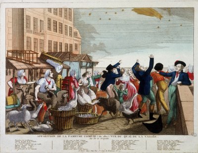 ظهور المذنب الشهير (1811) من Quai de la Vallee في باريس - Song sur l'air de la Gripette بواسطة فنان غير معروف