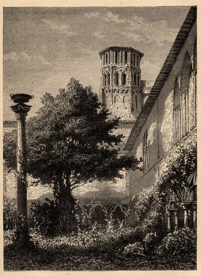دير أوغسطيني (تولوز) - Le cloitre des Augustins في تولوز - نقش في "" PATRIE - وصف مختصر لفرنسا في 6 مجلدات بواسطة LUCIEN HUARD - نهاية القرن التاسع عشر بواسطة فنان غير معروف