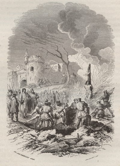 بالدوين الخامس ، كونت فلاندرز (1012-1067) أعاد تأسيس الشرطة في ولاياته - نقش 1868 في "تاريخ بلجيكا من العصور البدائية إلى نهاية عهد ليوبولد الأول" بقلم ثيودور جوست (1818-1888) - خاص مجموعة بواسطة فنان غير معروف