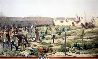معركة سولفرينو ، لومباردي ، ضد الجيش الفرنسي-سردينيا والنمساوي في 24 يونيو 1859. متحف ديل ريسورجيمنتو. ميلان بواسطة فنان غير معروف
