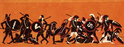معركة الإغريق وأحصنة طروادة (حرب طروادة) 1808-1810 (رسم) بواسطة فنان غير معروف