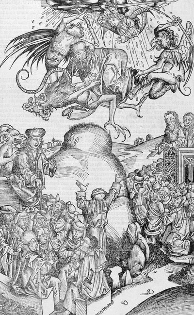 المعتقدات والخرافات. في "" Nuremberg Chronicles "" بواسطة فنان غير معروف