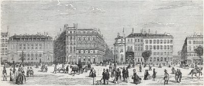 Boulevard des Italians مع مقهى باريس ، شارع Taitbout ، the house doree ، شارع Lafitte ، مقهى Riche وشارع Lepelletier - نقش في "Tableau-de-Paris" بواسطة Edmond Texier 1852 بواسطة فنان غير معروف