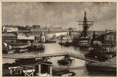 بريست - الميناء العسكري - فينيستير - بريتاني - نقش في "" باتري "- الوصف PECTURESSE DE LA FRANCE EN 6 VOLUES BY LUCIEN HUARD - نهاية القرن التاسع عشر بواسطة فنان غير معروف