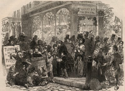 التسوق في عيد الميلاد بواسطة فنان غير معروف