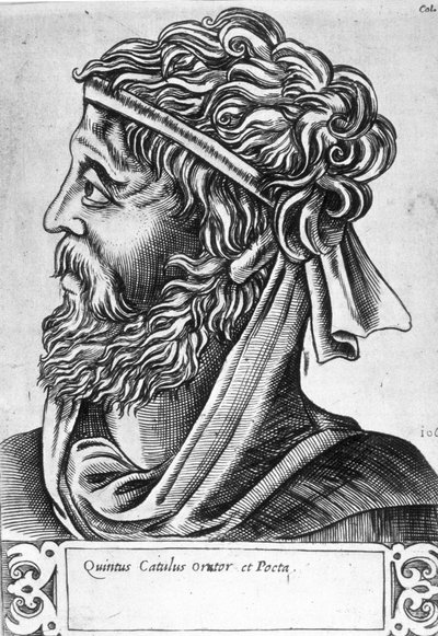 Catullus dit Catullo (87-54 قبل الميلاد) صورة خيالية ، نقش من القرن السابع عشر. بواسطة فنان غير معروف