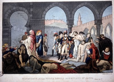 حملة (بعثة) مصر (1798-1801): زيارة نابليون لمرض يافا في مصر ، حوالي عام 1800. بواسطة فنان غير معروف