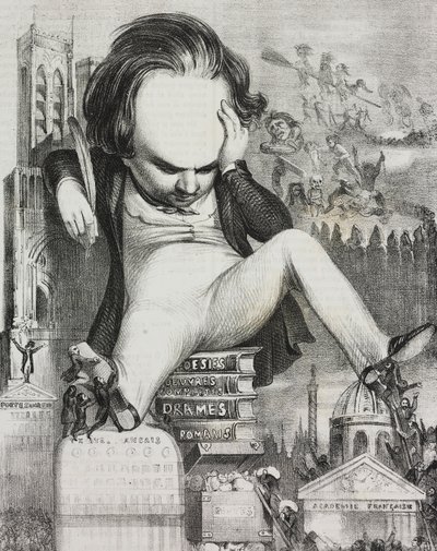 كاريكاتير فيكتور هوغو (1802-1885) بواسطة فنان غير معروف