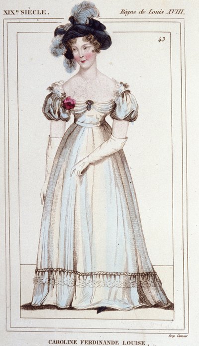 كارولين فرديناند لويز من نابولي ، دوقة بيري (1798-1870). زوجة دوق بيري. نقش من عام 1830. بواسطة فنان غير معروف