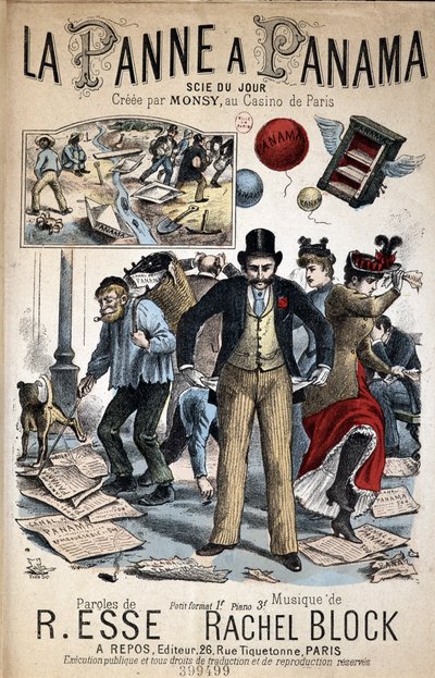 أغنية الكارتون "" La Panne a Panama "، رأى اليوم من تأليف Monsy في Casino de Paris ، كلمات R. Esse والموسيقى بواسطة Rachel Block بواسطة فنان غير معروف