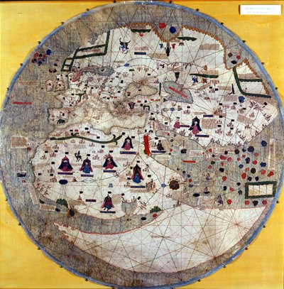 الكرة الأرضية الكاتالونية في بداية القرن الخامس عشر. مكتبة منزل إستي (مكتبة إستينس) ، موديني. بواسطة فنان غير معروف