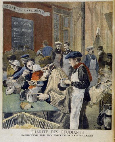 مؤسسة خيرية طلابية ، عمل Butte aux Cailles - في "" Le petit Journal "" في 5 شباط (فبراير) بواسطة فنان غير معروف