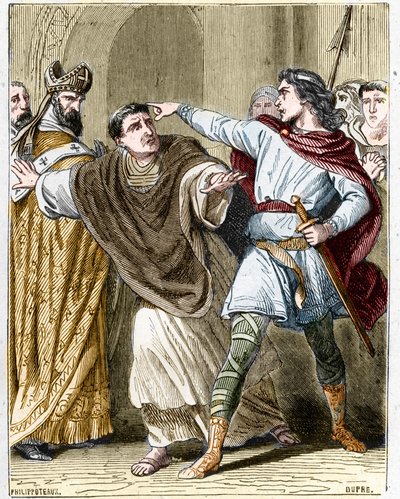 كان Childeric II ، ملك الفرنجة من 670 إلى 673 ، قد أغلق Eveque Saint Leger (616-675) في دير Luxeuil. بواسطة فنان غير معروف