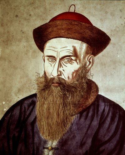 صورة صينية ليوهان آدم شال فون بيل (1592 - 1666) ، مبشر يسوعي ألماني كان يدير المرصد الفلكي في بكين. بواسطة فنان غير معروف