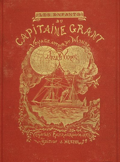 غلاف كتاب Jules Verne "أبناء الكابتن جرانت" ، محرر. هيتزل بواسطة فنان غير معروف