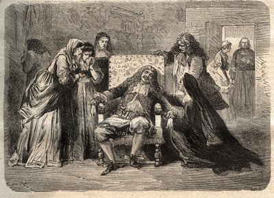 وفاة موليير - وفاة جان بابتيست (جان بابتيست) بوكلين ، دي موليير (1622-1673) ، 17 فبراير بواسطة فنان غير معروف