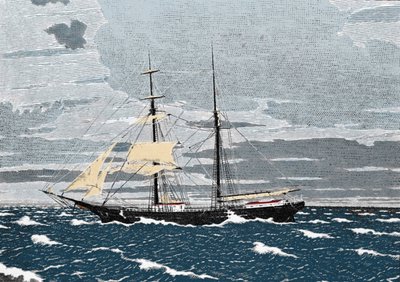 ديسمبر 1872 ، تم العثور على ماري سيليست مهجورة في وسط المحيط الأطلسي ، قبالة جزر أكوريس. اختفى القبطان وزوجته وابنتهما البالغة من العمر عامين وكذلك أفراد الطاقم الثمانية. نقش القرن التاسع عشر. بواسطة فنان غير معروف