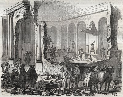 هدم معبد Charenton في نوفمبر 1685 بعد إلغاء تحرير نانت ، 18 أكتوبر بواسطة فنان غير معروف