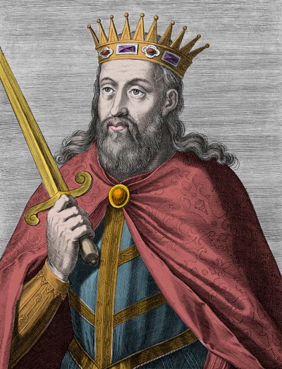دينيس البرتغالي (ملك المزارع) - دينيس الأول ملك البرتغال (1261-1325) (المزارع - الملك تروبادور - والد الوطن - الليبرالي) نقش بواسطة فنان غير معروف