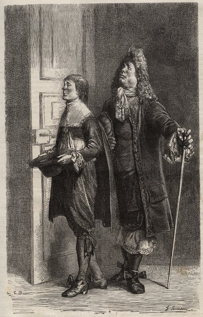 Diafoirus pere et fils - نقش لـ "" The Imaginary Malad "" لجين بابتيست بوكلين ديت موليير (1622-1673) (The Imaginary Invalid) بواسطة فنان غير معروف