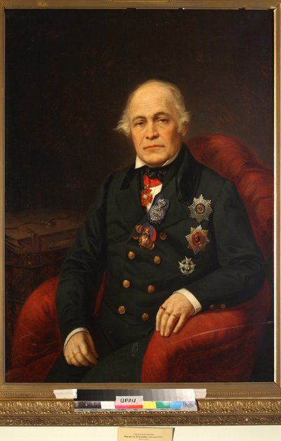 Dimitri Nikolaievitch Bloudov (Bludow ou Bloudoff) - Portrait of Count Dmitry Nikolayevich Bludov (1785-1864) - Anonymous - Mid of the 19th cen. - Oil on canvas - Institut of Russian Literature IRLI (Pushkin-House), St Petersburg بواسطة فنان غير معروف