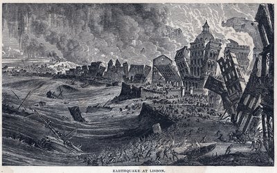 الزلزال من لشبونة إلى البرتغال في 1 نوفمبر 1755 بواسطة فنان غير معروف