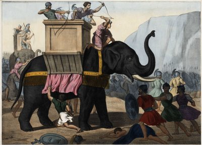 يحارب العازار ماكابي (المكابي أو المكابي) إلى جانب اليهود ضد اضطهاد السلوقيين. نقش مجهول من منتصف القرن التاسع عشر. بواسطة فنان غير معروف