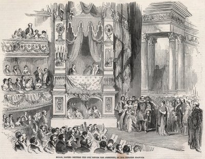 إليزابيث راشيل فيليكس ، المعروفة باسم مادموزيل راشيل (1821-1858) ، تراجيدية فرنسية ، قبل نابليون الثالث في مسرح فرانسيه عام 1852 - عشية إعلان الإمبراطورية الثانية ، أعلنت راشيل في مسرح فرانسيه في 22 أكتوبر 1852 أن بواسطة فنان غير معروف