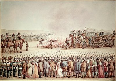 تم إنتاج البضائع الإنجليزية بأمر من نابليون الأول بونابرت أثناء الحصار القاري عام 1806. في الإمبراطورية الأولى ، كان الحصار القاري هو الاسم الذي أطلق على سياسة نابليون لتدمير المملكة المتحدة من خلال منعها من التجارة مع جمهورية الصين الشعبية. بواسطة فنان غير معروف