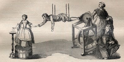 الخبرة التي تم إجراؤها باستخدام الآلة الكهربائية بواسطة فرانسيس هوكبي الأكبر (1666-1713) - نقش في "" La Science francaise "" بواسطة فنان غير معروف