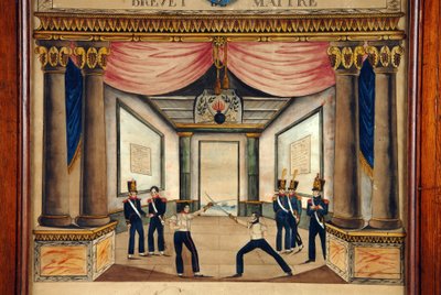 المبارزة: براءة اختراع كونت بوينت في أبريل 1826. بواسطة فنان غير معروف