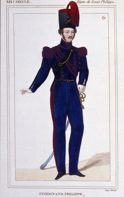 فرديناند فيليب (فرديناند فيليب) لويس ، دوق شارتر ، ثم دوق أورليان (1810-1842). الأمير الفرنسي ، ابن الملك لويس فيليب الأول (لويس فيليب) من فرنسا. نقش من عام 1850 بواسطة فنان غير معروف