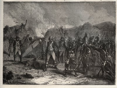 التحالف الأول: العقيد أنطوان غيوم (أنطوان غيوم) رامبون (1759-1842) في معركة مونتينوت في 12 أبريل 1796 ، أثناء الحملة الإيطالية ضد القوات الفرنسية لنابليون بونابرت ضد النمساويين وجيوش سردينيا - الفرنسية بواسطة فنان غير معروف