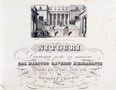 واجهة Nitocri ، أوبرا لميركادانتي بواسطة فنان غير معروف