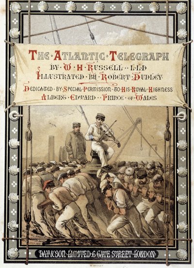 واجهة كتاب "التلغراف الأطلسي" بقلم دبليو إتش راسل ، ج. 1860 بواسطة فنان غير معروف