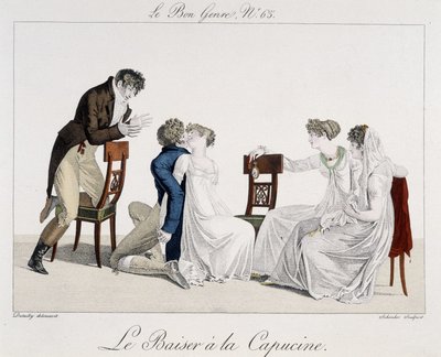 لعبة: The Capuchine Kiss - في "The Good Genre" ، رقم 65 ، أوائل القرن التاسع عشر بواسطة فنان غير معروف