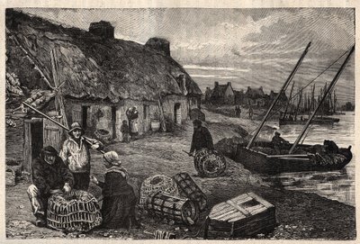 مساكن بوشور في كونكارنو - فينيستير - بريغان - نقش في "" باتري "- الوصف PECTURESSE DE LA FRANCE في 6 مجلدات بواسطة لوسين هوارد - نهاية القرن التاسع عشر بواسطة فنان غير معروف