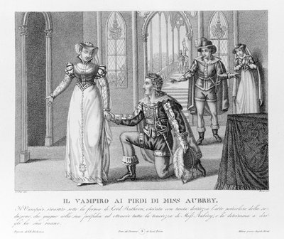 الانتقام السماوي - حسب "مصاص الدماء" الجديد المنسوب أولاً إلى اللورد بايرون (1788-1824) ، الشاعر الإنجليزي. ثم إلى سكرتيرته بوليدوري. 1816. بواسطة فنان غير معروف