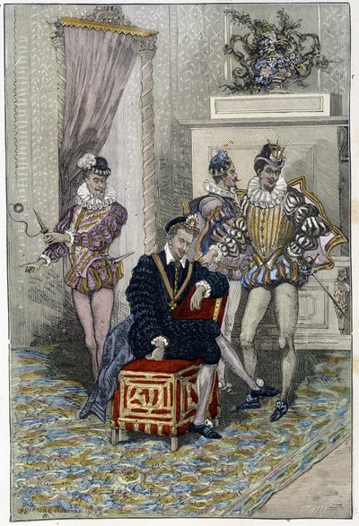هنري الثالث (1551 - 1589) ورفاقه. بواسطة فنان غير معروف