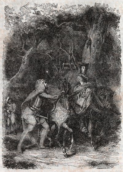 رسم هيبالكا بواسطة رودومونت - 1851 نقش من "Furious Roland" (أورلاندو فوريوسو) (القرن السادس عشر) لودوفيكو أريوستو ، المعروف باسم أريوستو - نسخة مترجمة من الإيطالية بواسطة كونت تريسان ونشرها غوستاف هارفارد 1851 بواسطة فنان غير معروف