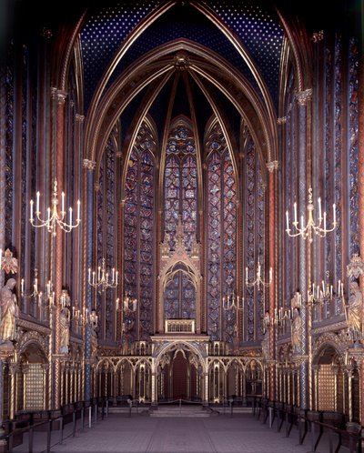 منظر داخلي للقديس تشابل في باريس: High Chapel ، Architecture بواسطة فنان غير معروف