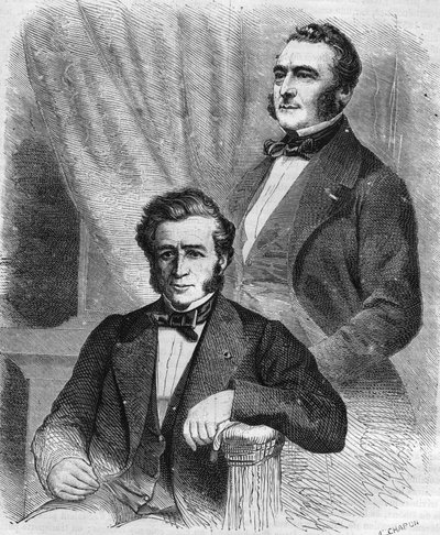 إسحاق وجاكوب إميل بيريري ، رجال أعمال فرنسيون ، مؤسسا شركة Société de crédit mobile (1852). بواسطة فنان غير معروف