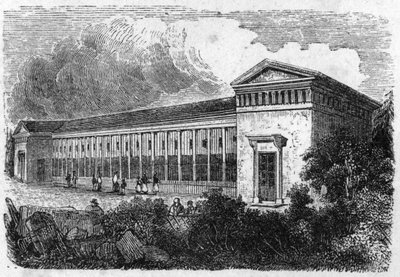 حديقة Jardin des Plantes في باريس عام 1861: مأوى للحيوانات carnassier. بواسطة فنان غير معروف