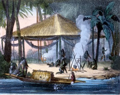 الهنود جيفاروس في الإكوادور. نقش 1846-48. بواسطة فنان غير معروف