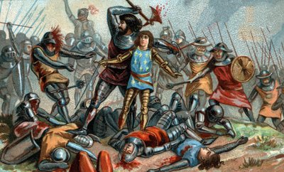 خاض جون الثاني الصالح وابنه فيليب هاردي معركة بواتييه عام 1356. بواسطة فنان غير معروف