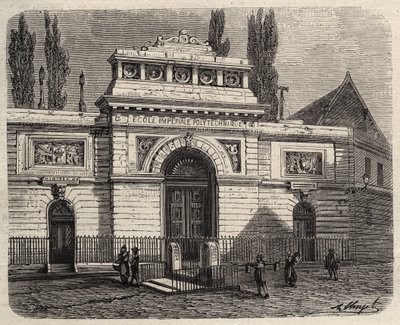 ليكول بوليتكنيك في باريس عام 1873 - نقش 1873 في "العالم اللامع" بواسطة فنان غير معروف